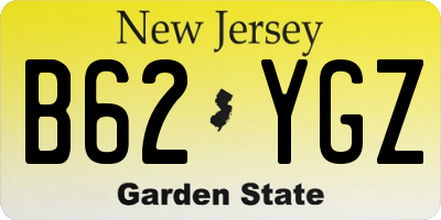 NJ license plate B62YGZ