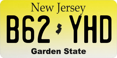 NJ license plate B62YHD