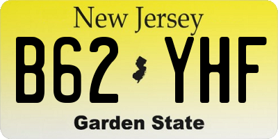 NJ license plate B62YHF