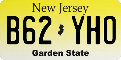 NJ license plate B62YHO