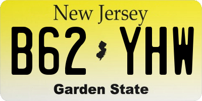 NJ license plate B62YHW
