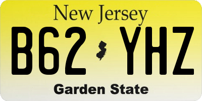 NJ license plate B62YHZ