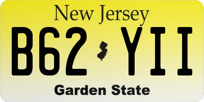 NJ license plate B62YII