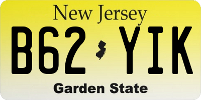NJ license plate B62YIK