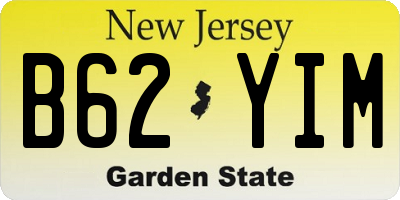 NJ license plate B62YIM