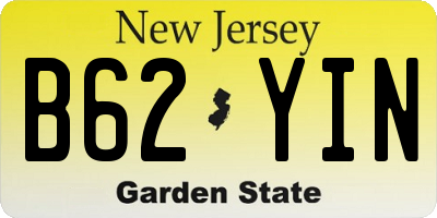 NJ license plate B62YIN