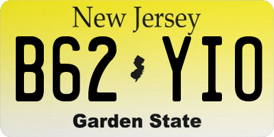 NJ license plate B62YIO