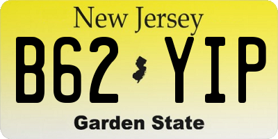 NJ license plate B62YIP