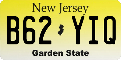 NJ license plate B62YIQ