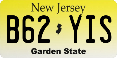 NJ license plate B62YIS