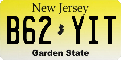 NJ license plate B62YIT