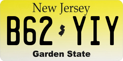 NJ license plate B62YIY