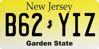 NJ license plate B62YIZ