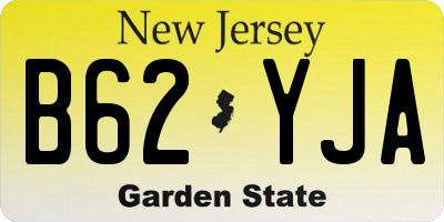 NJ license plate B62YJA