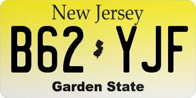 NJ license plate B62YJF