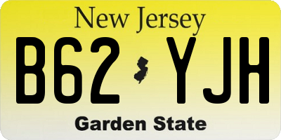 NJ license plate B62YJH