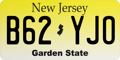 NJ license plate B62YJO