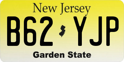 NJ license plate B62YJP