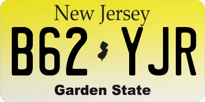 NJ license plate B62YJR