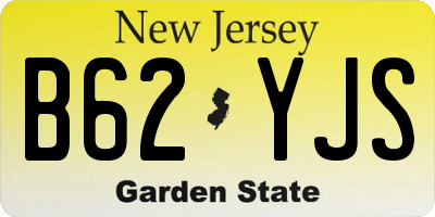 NJ license plate B62YJS