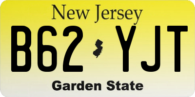 NJ license plate B62YJT
