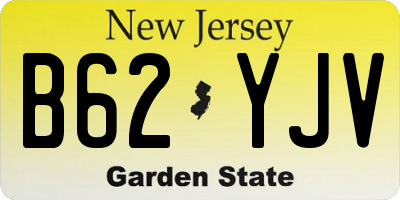 NJ license plate B62YJV