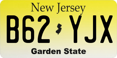 NJ license plate B62YJX