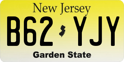 NJ license plate B62YJY
