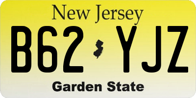 NJ license plate B62YJZ