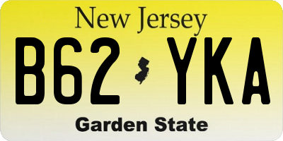 NJ license plate B62YKA