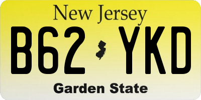 NJ license plate B62YKD