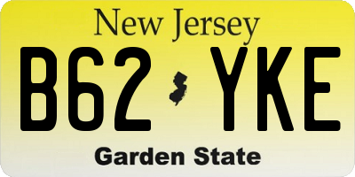 NJ license plate B62YKE