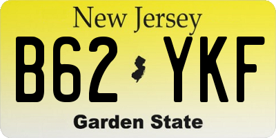 NJ license plate B62YKF