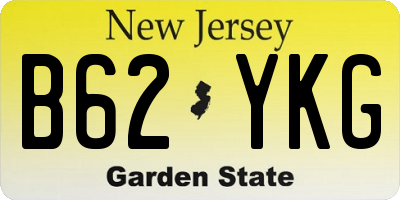 NJ license plate B62YKG