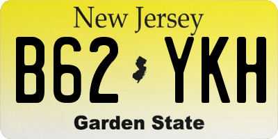 NJ license plate B62YKH