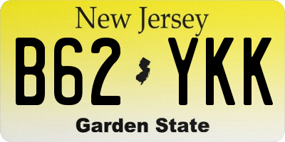 NJ license plate B62YKK