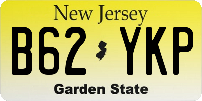 NJ license plate B62YKP