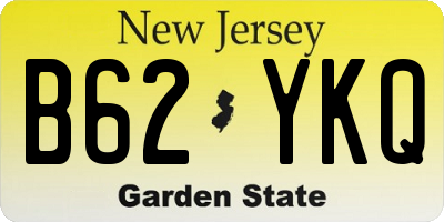NJ license plate B62YKQ