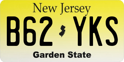 NJ license plate B62YKS