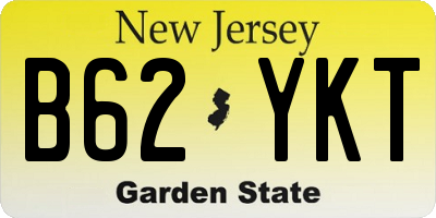 NJ license plate B62YKT