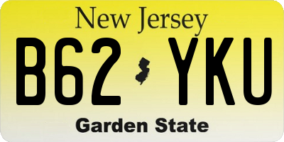 NJ license plate B62YKU