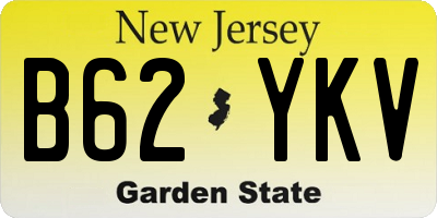 NJ license plate B62YKV