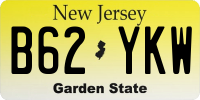 NJ license plate B62YKW