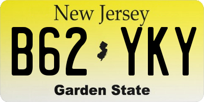 NJ license plate B62YKY