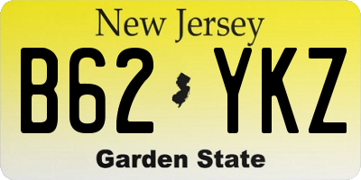 NJ license plate B62YKZ