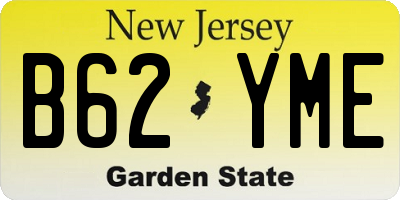 NJ license plate B62YME