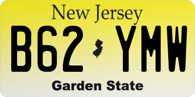 NJ license plate B62YMW