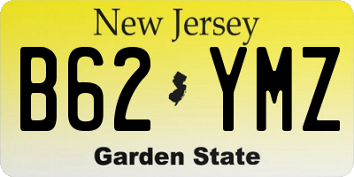 NJ license plate B62YMZ