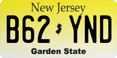 NJ license plate B62YND