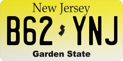 NJ license plate B62YNJ